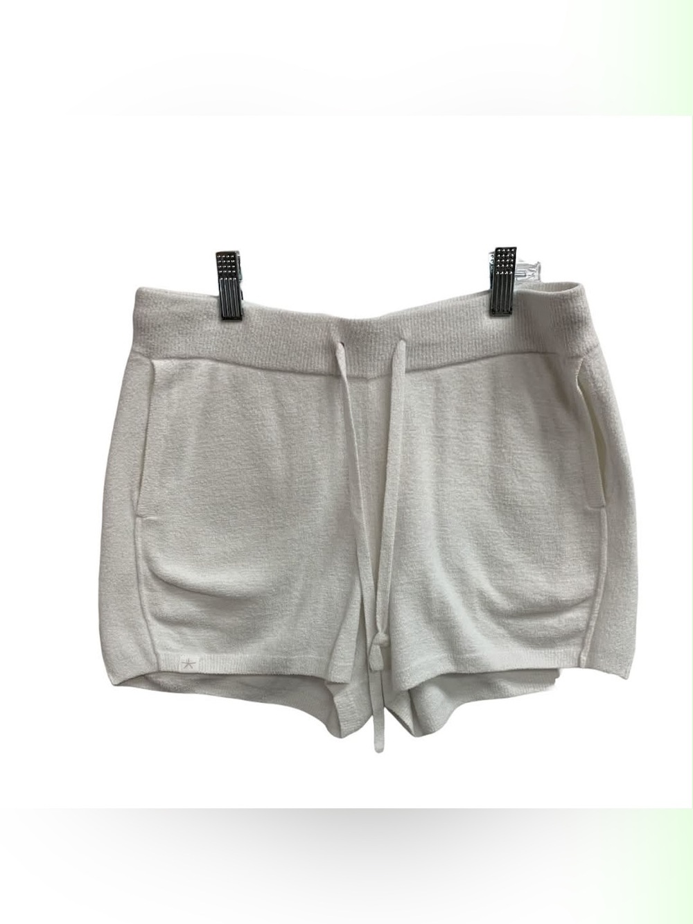 Barefoot Dreams Cream Knit Drawstring Athletic Shorts Size S